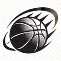 篮球比分即时官方网站Logo，篮球形体与火焰组合的橙色标志